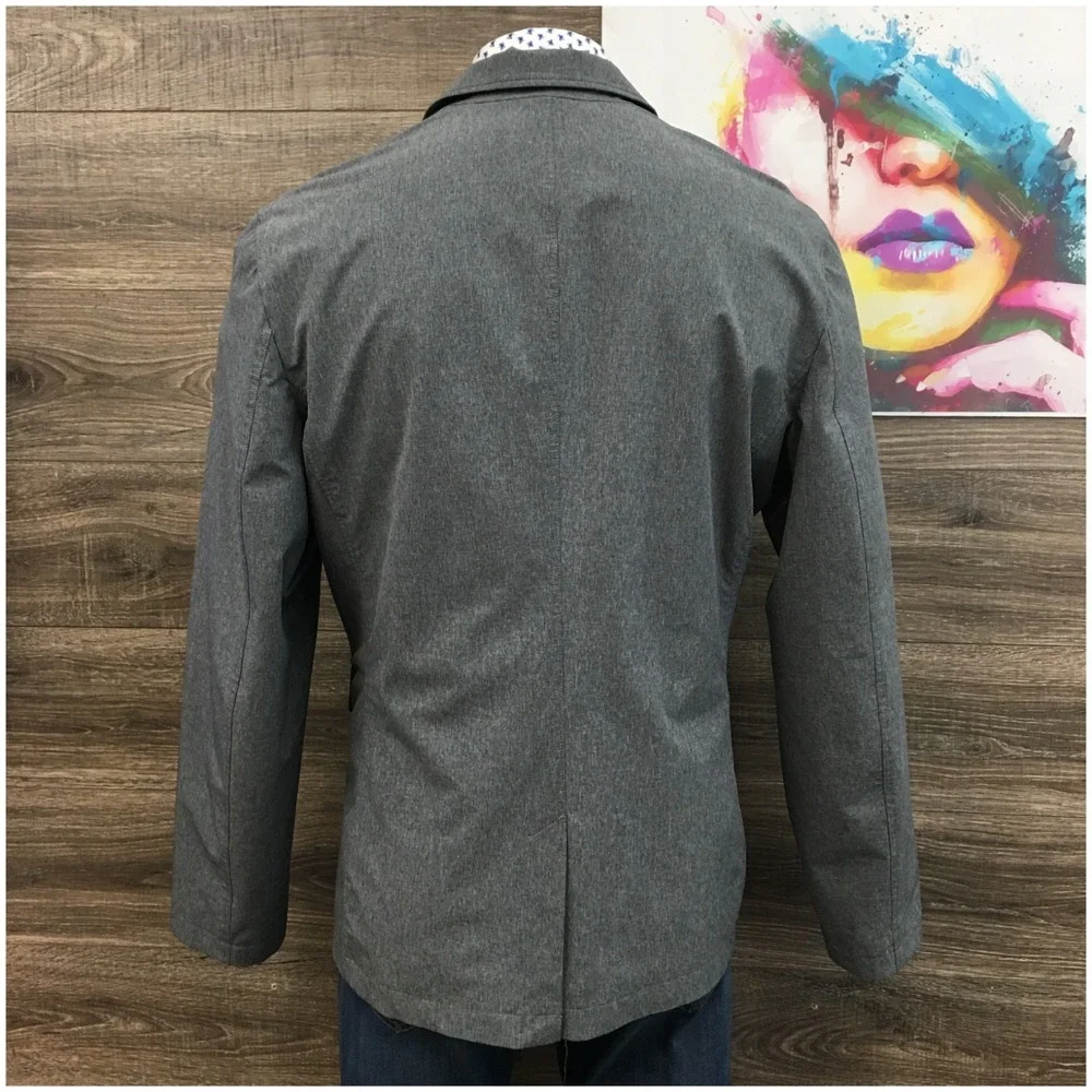 EDDIE BAUER Mens Performance Blazer‎ Sport Coat Casual Jacket Size 48T Gray Suit